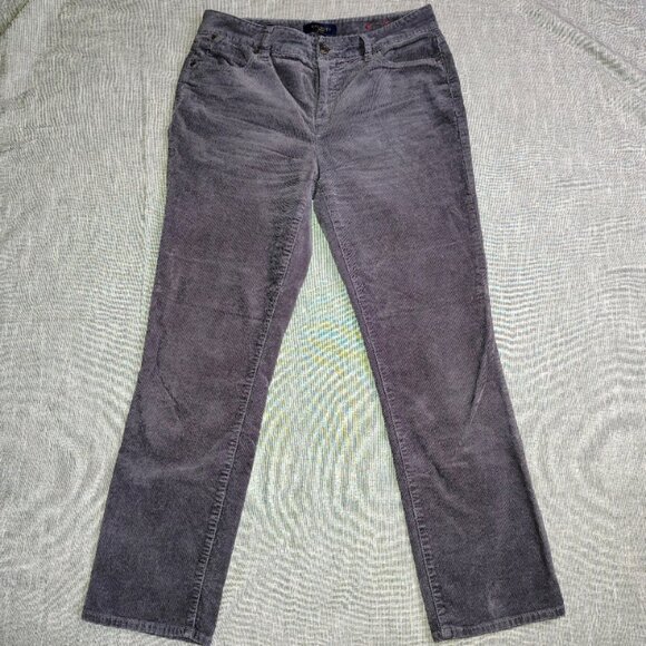Talbots Pants - Talbots Petites Corduroy Pants Womens Size 10P Gray Dark Mid Rise Boot Cut
